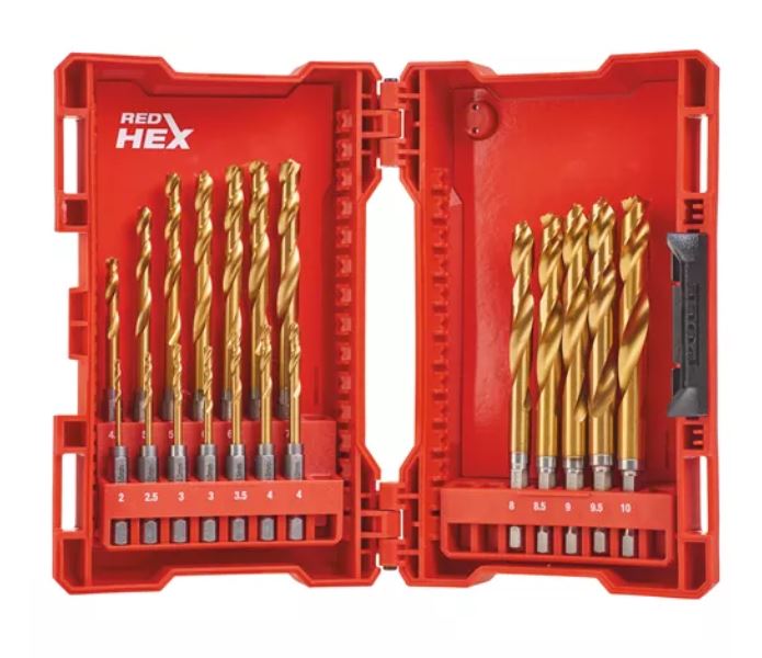 Набор сверл по металлу RedHEX HSS-G TiN (19 шт.)