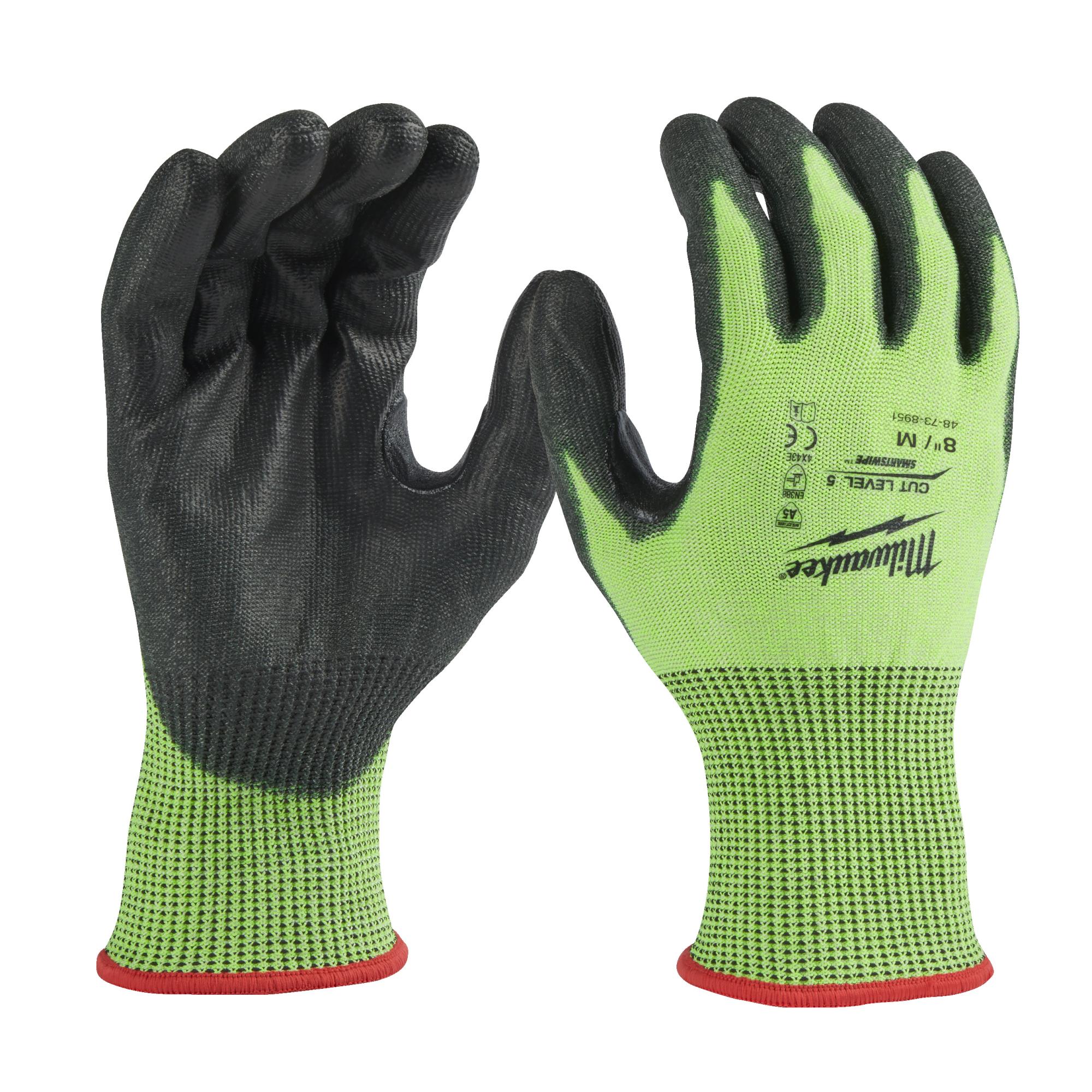 Перчатки защитные Hi-Vis Cut level (Хай Виз Кат Левел) 5/E, M/8